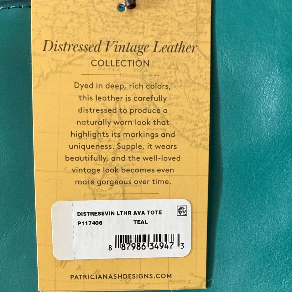 Patricia Nash Ava MediumTote Gorgeous Teal Leather NWT - Picture 4 of 9